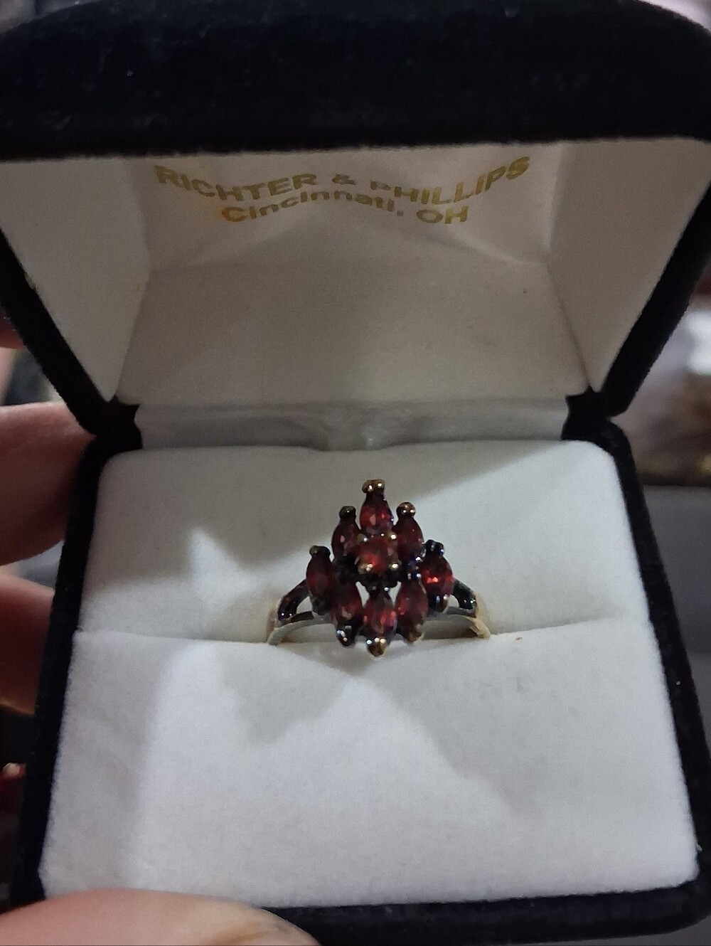 .925 Sterling Silver 2 Ctw Garnet Halo Ring Size 7